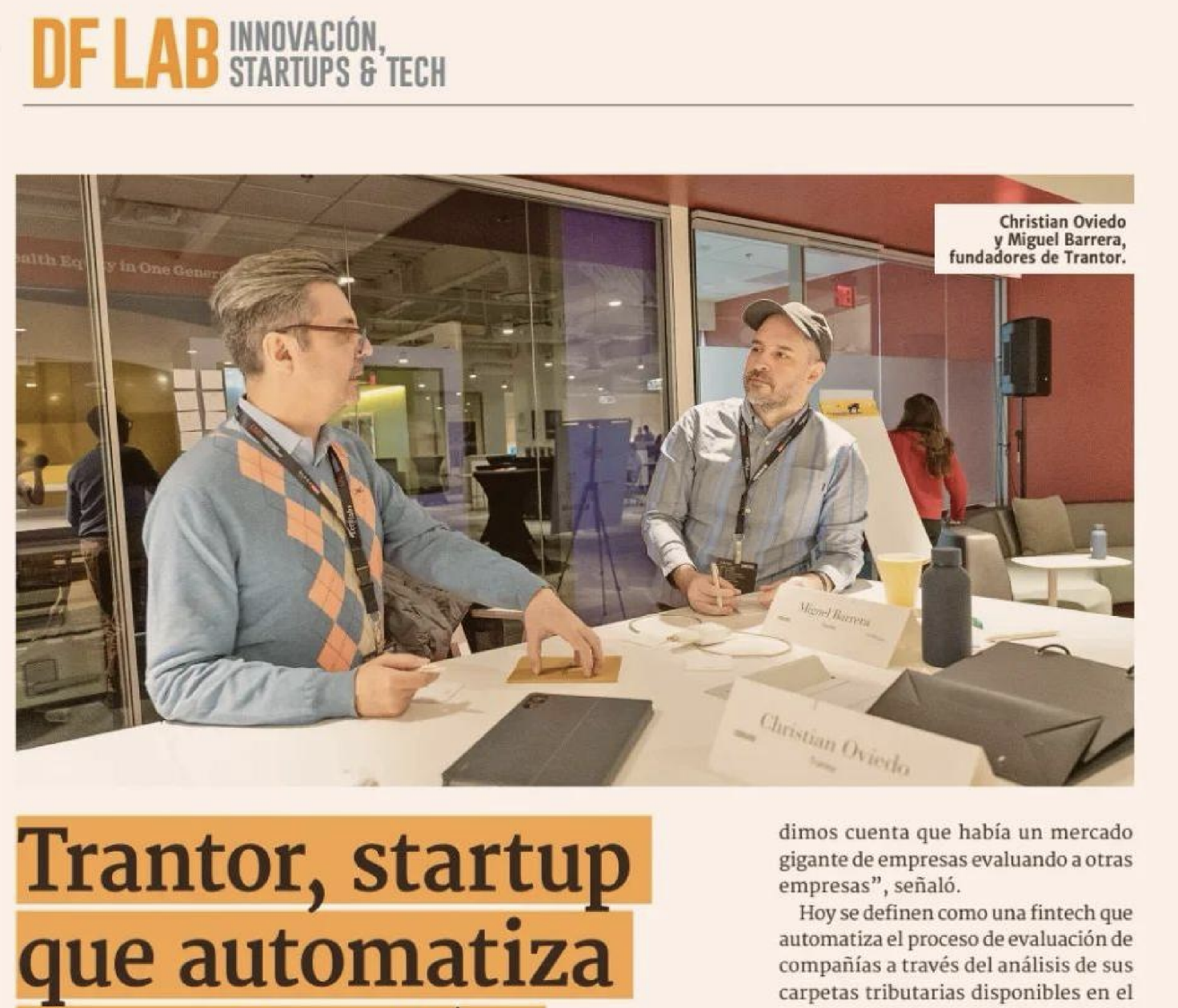 Trantor en el Diario Financiero: Automatizando la Evaluación Financiera