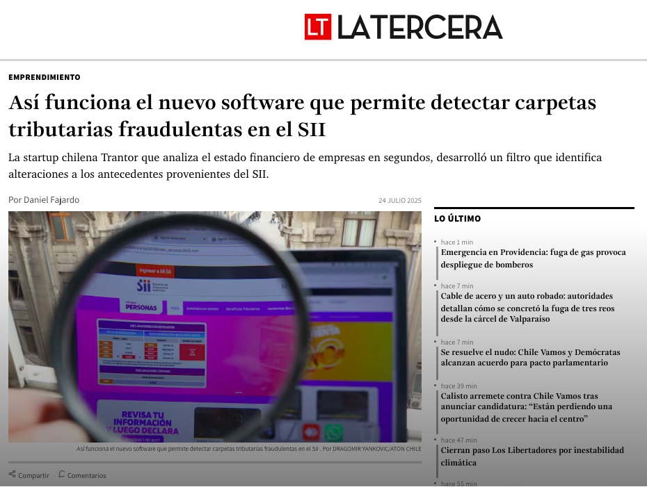 Trantor Sale en Diario La Tercera